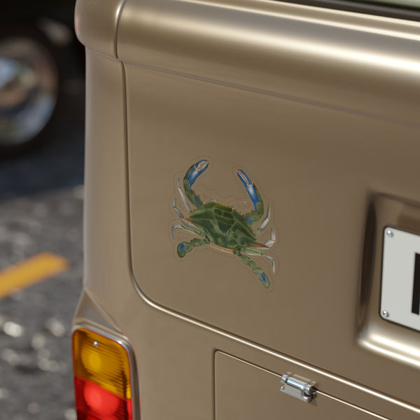 Blue Crab Decal - Die-Cut Outdoor Sticker — Waterproof Transparent Vinyl