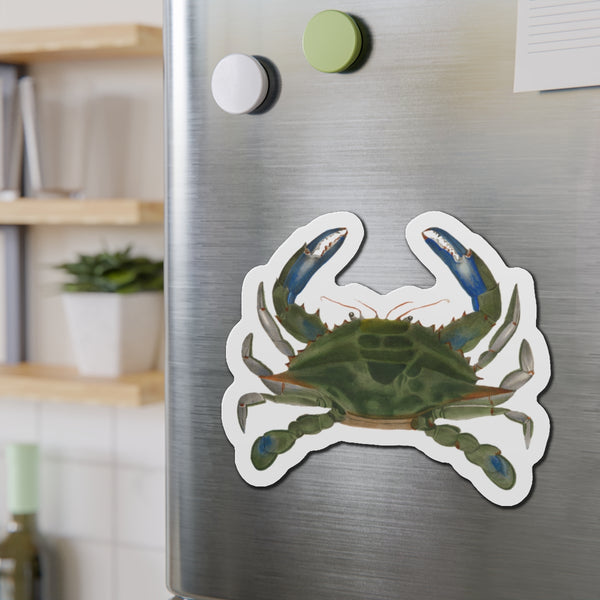 Blue Crab — Vintage Zoology Illustration - Die-Cut Magnet